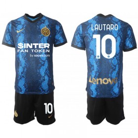 Jalkapallo Pelipaidat Inter Milan Lautaro Martinez 10 Lasten Kotipaita 2021-2022 Lyhythihainen